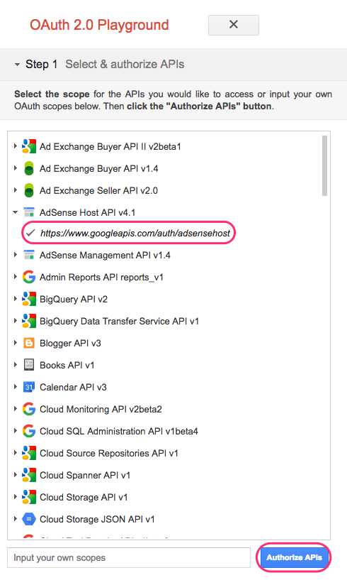 Google OAuth 2.0 Playground 1